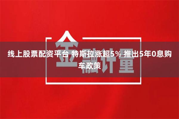 线上股票配资平台 特斯拉涨超5% 推出5年0息购车政策